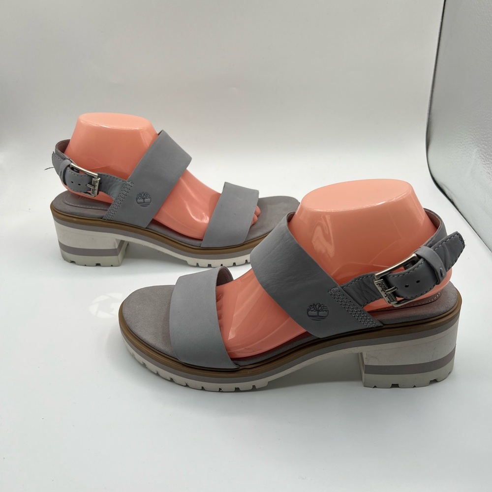 Timberland Violet Marsh Leather Heeled Sandals – Gray (Women’s 10)